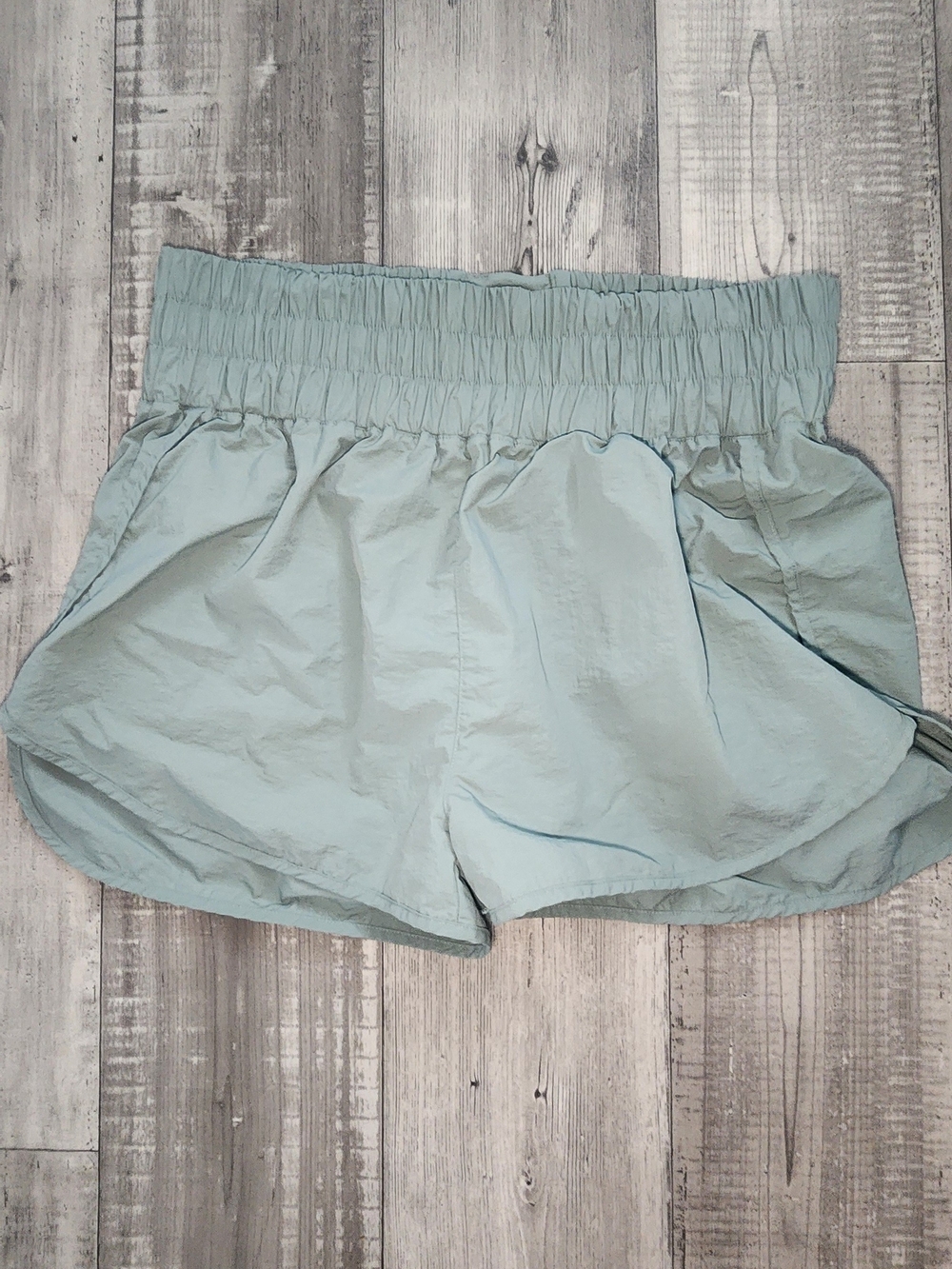 Zenana Outfitters Pale Blue Elastic-Waist Athletic Shorts